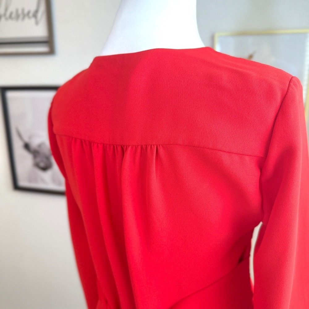 Kate Spade Fit and Flare Tie Waist Mini Red Dress Size 2 - Picture 10 of 16